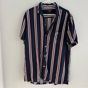 Abercrombie & Fitch Multicolor Striped Casual Men's Button Down Shirt Size: XL